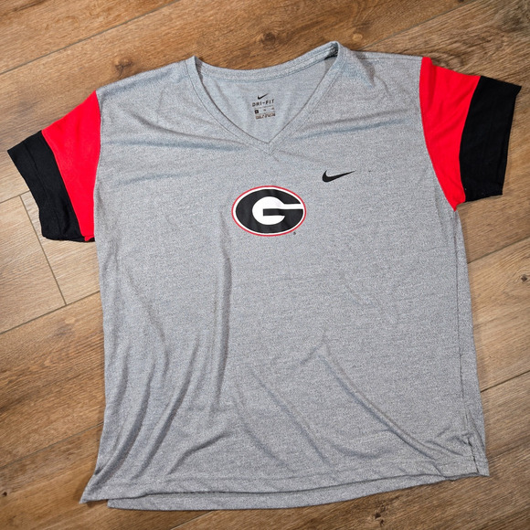Georgia Bulldogs Nike Dri-Fit T-Shirt Men’s XL Gray Short Sleeve Athletic Sport - Picture 1 of 6